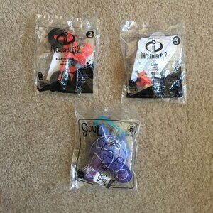 Disney 2018 Incredibles 2 Dash #3, Elasticycle , & Soul Terry #5 Happy Meal Toys
